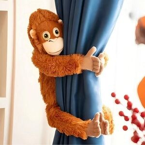 Plush Brown Hanging Monkey Toy for Pets